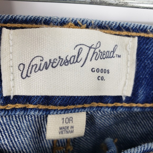 Universal Thread Cuffed Mid Rise 90s Baggy Jeans Womens Sz 10 Dark Wash Blue NEW - Picture 11 of 13